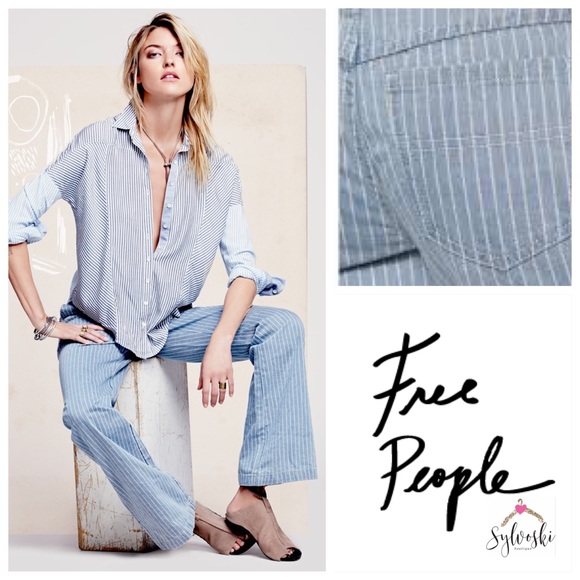 Free People Denim - 🆕Free People Railroad Stripe Flare Jeans NWT